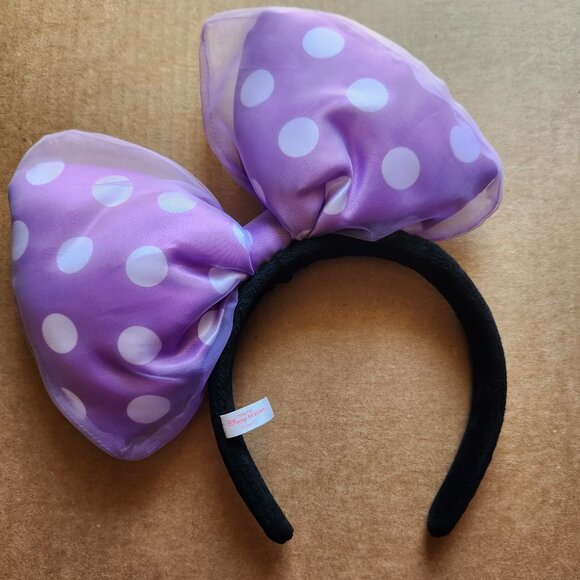 Tokyo Disney Resort Purple Bow Minnie Mouse Headband Japan Disneyland Kawaii - Picture 2 of 4